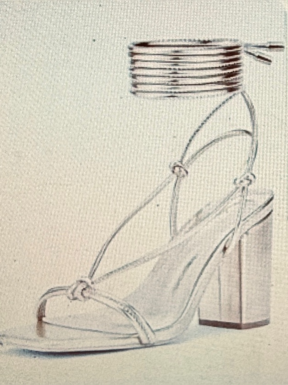 Elisabet Tang Chunky Heel  Lace up Sandals - Sz 8.5  Off White